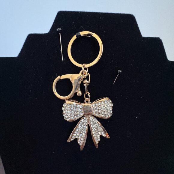 Bow Bag Charm Bling Backpack Charm Lobster Clasp Keychain New - Picture 1 of 5